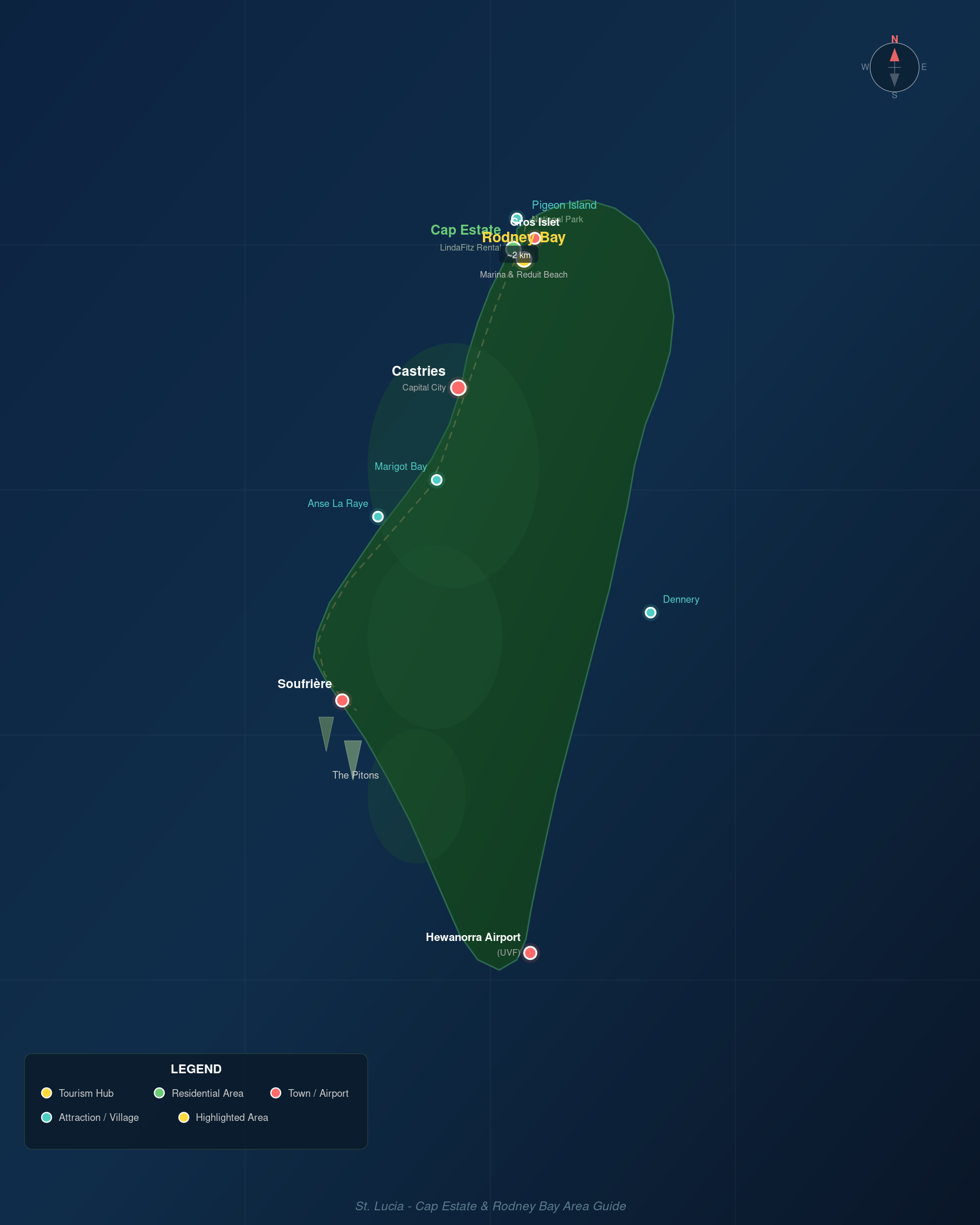St. Lucia Area Map
